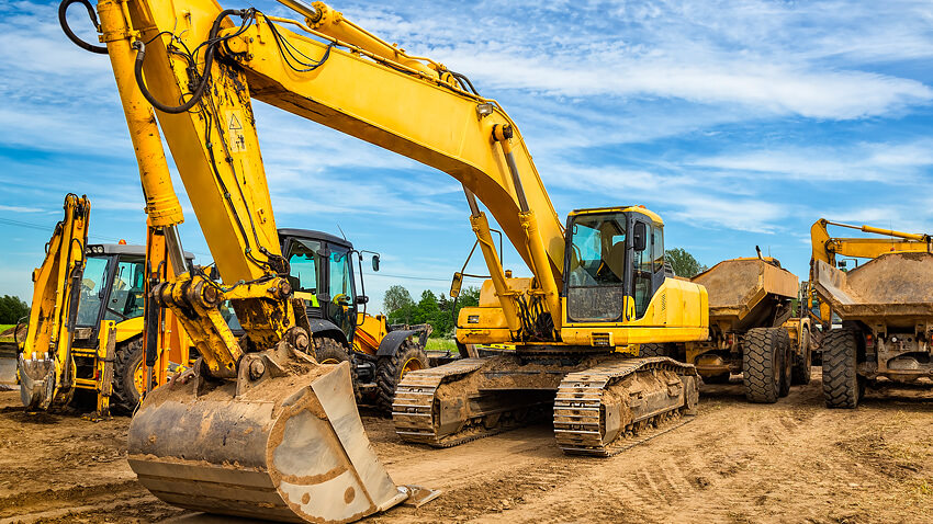 construction excavator digging